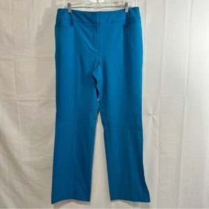 NY&C Women’s High Rise Wide Leg Dress Trouser Pants in Teal Blue 14 Average - Picture 1 of 9