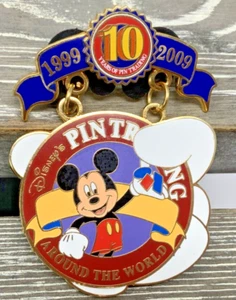 Disney WDW Oficial PIN Logotipo Comercial 10 Aniversario MICKEY MOUSE COLGANTE LE 1K - Imagen 1 de 3