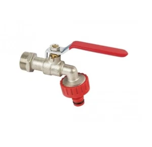 3/4 Zoll Gartenhebel Piepton Wasserhahn Ventil mit rotem Schnellschlauchverbinder - Bild 1 von 1