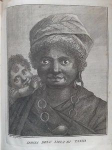 Donna dell'isola di Tanna Melanesia Vanuatu Pacifico James Cook .XVIII secolo - Picture 1 of 3