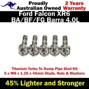 Titanium Turbo To Dump Pipe Stud Kit For Ford Falcon XR6 Barra BA/BF/FG 4.0L - Foto 1 di 3