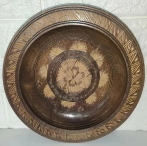 Alte Holz Deko Schale Wandteller Vintage Sammlung Auflösung 70er Handarbeit  - Bild 1 von 6