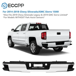 Chrome Rear Step Bumper Assembly for 2014-2018 Chevy Silverado GMC Sierra 1500 - Picture 1 of 23
