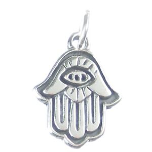 Coptic Eye sterling silver charm .925 x 1 Khamsa Hand of Fatima Mary