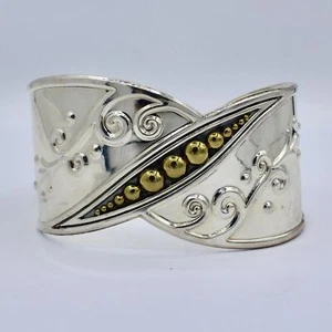 Mexican Ati Designer Cuff Bracelet in Sterling Silver - Picture 1 of 6
