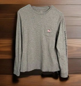Vineyard Vines Boys L Gray Happy Holidays 2017 Long Sleeve T-Shirt - Picture 1 of 7