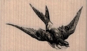 Schwalbe fliegen 3 x 1 3/4" Gummistempel, Vogelstempel, Schwalbenstempel - Bild 1 von 1