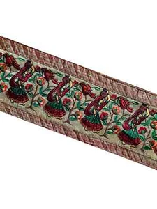 Vintage Saree Border India Decorative Trim Antique Embroidered Ribbon Silk Sari - Picture 1 of 8