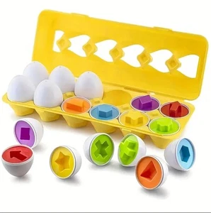 Shape Matching Toy Eggs Kids Baby Learning Educational Montessori Smart Games - Picture 1 of 2