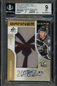 2017-18 SP Game Used Connor McDavid 1/5 All-Star Banner Patch Auto BGS 9 Mint - Picture 1 of 2