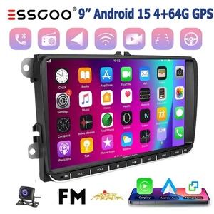 For VW Volkswagen Jetta Passat 9" Carplay 4+64G Car Stereo Radio Android 15+AHD - Picture 1 of 14
