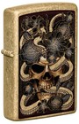 Zippo Snake Bouquet Tumbled Brass Windproof Pocket Lighter, 49477-097715