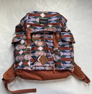 Eddie Bauer Bygone 25L Backpack, Sienna Aztec Burnt Orange Colorful EUC  - Picture 1 of 11