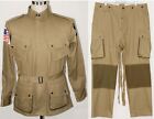WWII US Army M1942 M42 Airborne Paratrooper Uniform Jumpsuit Jacket Trousers L