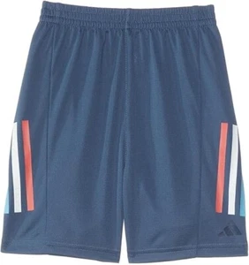 adidas AEROREADY Elastic-Waist Graphic 3-Stripe Shorts Big Boys M (10/12) Navy - Picture 1 of 15