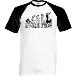 Hunting Evolution Mens Funny T-Shirt Hunt Hunter Clay Pigeon Shooting Target Gun - Picture 1 of 7