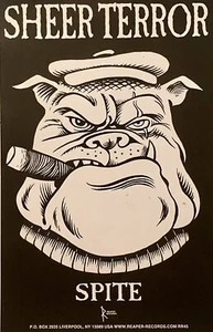 SHEER TERROR SPITE PROMO POSTER CLASSIC BULLDOG WITH CIGAR LOGO REAPER RECORDS - Picture 1 of 6