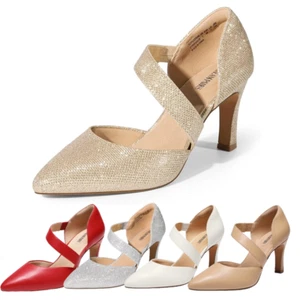 Women High Heel Stilettos Close Pointed Toe Slip On D'Orsay Pump Shoes - Picture 1 of 30