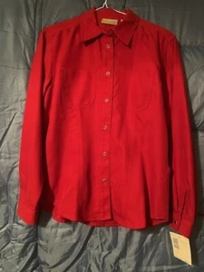 Liz Claiborne Petite Druckknopf Hemd Red Valentine Neu mit Etikett - Bild 1 von 1