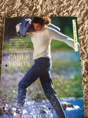 VINTAGE CREATIVE NEEDLES PATTERN - CABLE VISION -  KNITTING PATTERN IN DK - Image 1 of 3
