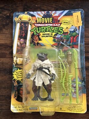 Figura astillada Teenage Mutant Ninja Turtles Movie III 1992 TMNT sin perforar 3 nuevo en caja Foto 1 de 4