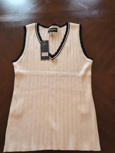 Karl Lagerfeld ärmellose Pulloverweste mit Wellenmuster schwarz/weiß Gr. M - Bild 1 von 3