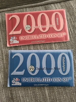 2000 United States Mint Uncirculated Coin Set. Philadelphia & Denver - Image 1 of 3