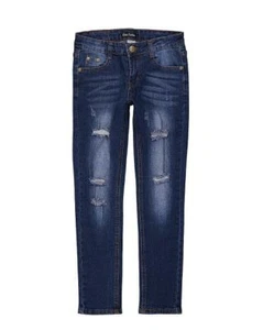 MSRP $30 Cutie's Fashions Dark Blue Distressed Jeans Blue Size 6 NWOT - Picture 1 of 1