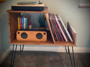 Record player stand/vinyl record LP storage cabinet/turntable stand with storage - Picture 1 of 10