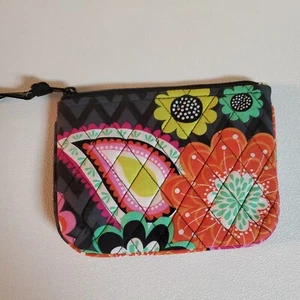 Vera Bradley Zippered makeup Bag Wallet Pouch Ziggy Zinnia Pattern 7" X 5.25" - Picture 1 of 9