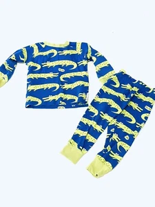 Purl Lamb 2 Piece Long Sleeve Pajama Set, Rare! Neon alligator, sz 3-4T - Picture 1 of 4