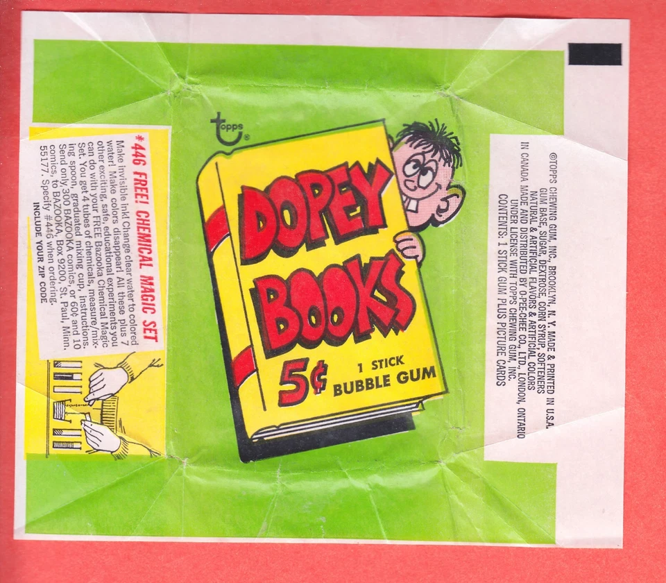 1967  TOPPS  DOPEY BOOKS  5 cents  WAX WRAPPER   NM/MT - Image 1 of 1