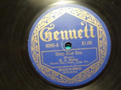 GENNETT 78 RECORD 9085/ W G WALKER/ DEEP BLUE SEA/SHERZO SYLVIA/ VG+ - Image 1 of 2