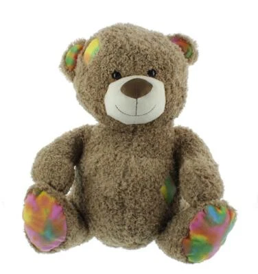 Mel-O-Design Teddybär mit bunten Flicken Kuscheltier Polyester ca 50 cm NEU BÄR