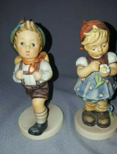 LOT OF 2 FIGURINES BY W. GOEBEL W. GERMANY BOY 82 /0 GIRL 380 1972 - Picture 1 of 5