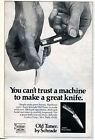 1977 petit imprimé annonce Schrade vieille minuterie 154OT couteau de poche ne peut pas faire confiance à une machine
