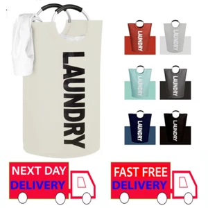 Collapsible Fabric Laundry Hamper, Foldable Clothes Bag, Washing Bin Basket - Picture 1 of 37