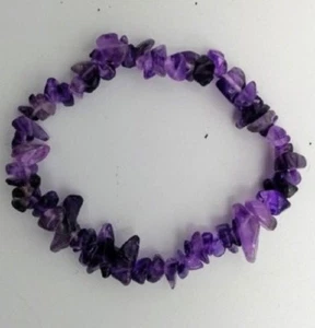 Bracelet pierre chips lithothérapie améthyste quartz rose oeil de tigre lazuli - Imagen 1 de 5