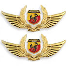 2Pcs Gold Abarth Scorpion Logo Car Fender Door Side Rear Emblem Badge Universal