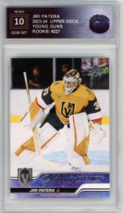2023-24 Upper Deck #227 Jiri Patera Young Guns YG Graded Gem Mt HCWG 10