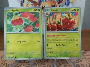 Prismatic Evolutions Pokémon Applin & Dipplin Regular 101 & 009 NM - Picture 1 of 1
