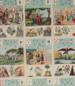 Grand Jeu Lenormand Tarot Card Lithography 1880's RARE, 54 Cards Fortune Telling - Picture 1 of 24