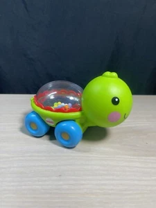 Fisher Price Poppity Pop Turtle Rattle Toy Roll and Pop Green and Blue Colors - Picture 1 of 7
