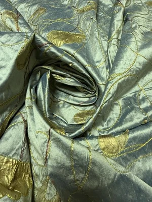 6 m 100 % reine Seide bestickt Thai/Taft Seidenstoff 54 Zoll breit 120 g/m² Handarbeit - 33F - Bild 1 von 4