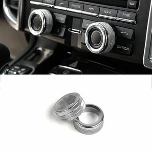 For Porsche Panamera 10-2016 Silver Aluminum Console Air Conditioning Knob Cover - Picture 1 of 8