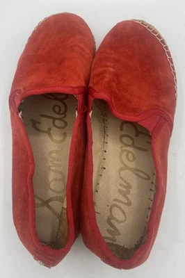 Sam Edelman Talla 10 Mujer Carrin Rojo Gamuza Paradilla Zapatos Sin Cordones Informales Fiesta Foto 1 de 4