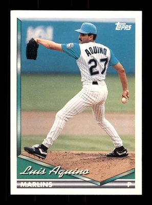  76 Luis Aquino 27 Marlins 1994 Topps Baseball Sports Trading Card  - Image 1 of 2