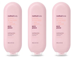 3X Method Pure Peace Soothing Body Lotion Peony Rose Water Pink Sea Salt 13.5 oz - Picture 1 of 4