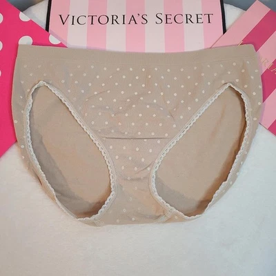 VTG Victoria's Secret Seamless Stretch Nylon Lace High Leg Brief Panty Size Lg - Image 1 of 4