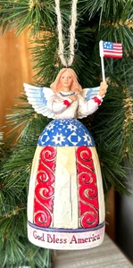 Jim Shore Heartwood Creek '08 Engel "God Bless America" Ornament Amer. Volkskunst - Bild 1 von 8